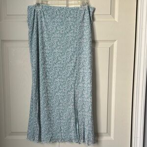 Rewind Light Blue Floral Maxi Skirt XL NWT